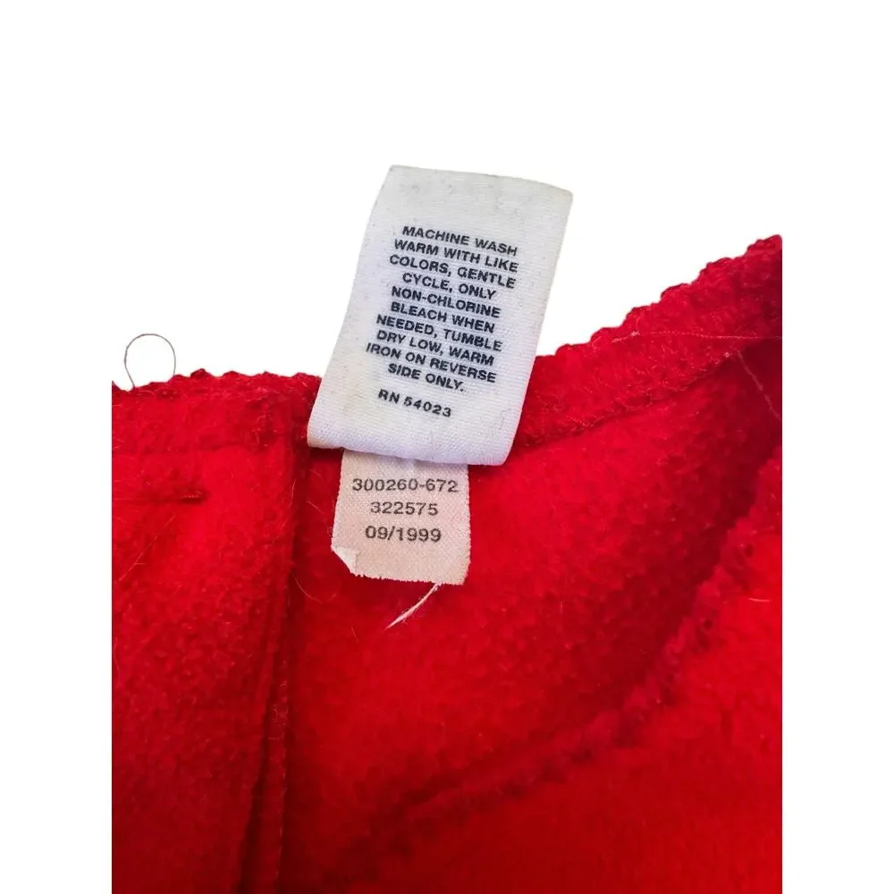 Vintage BABY GAP Fleece Snowflake Holiday Jumper Dress Size 3T Y2K Winter Pocket